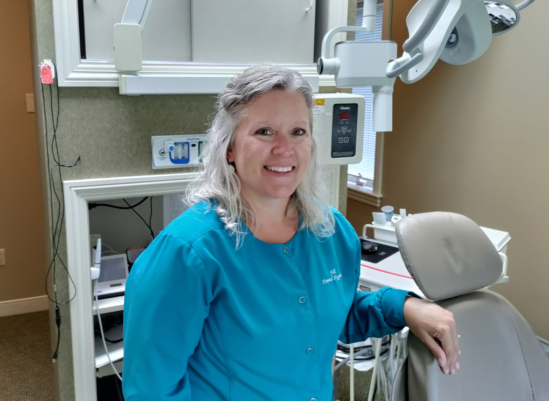Dentistry employee Jill in the Firlik Dentistry in Belmont